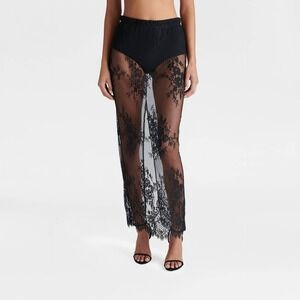 KBB by KAHLANA x Target Women's L Large The Illusion Lace Midi Skirt Black, NWT!